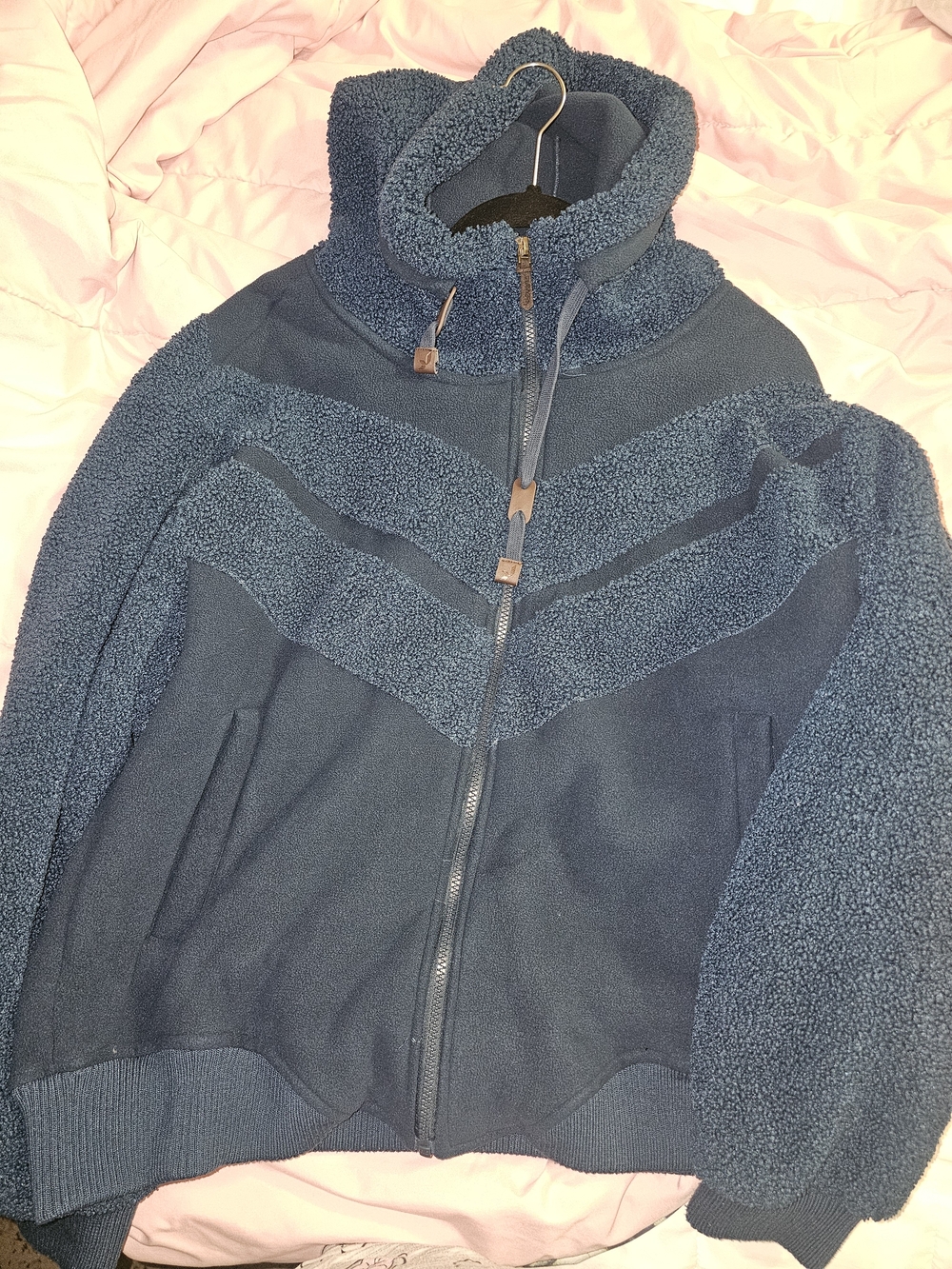 KOOLOOSERRA Blue Geometric Fleece Jacket